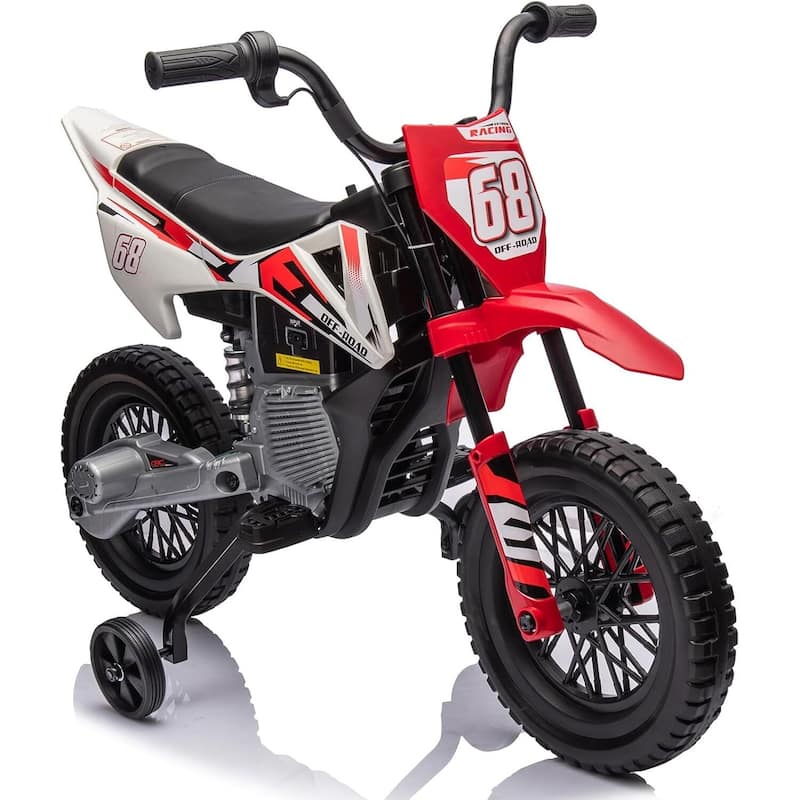 12V Electric Dirt Bike Ride on Toy with 2 * 25W Motor - Red