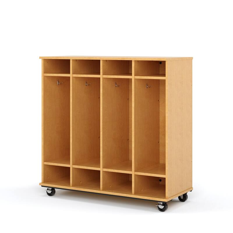 Tot Mate Nursery Daycare Open Mobile Locker Storage, Cubby Shelf, Dry Erase Back - 48" W x 20" D x 48" H