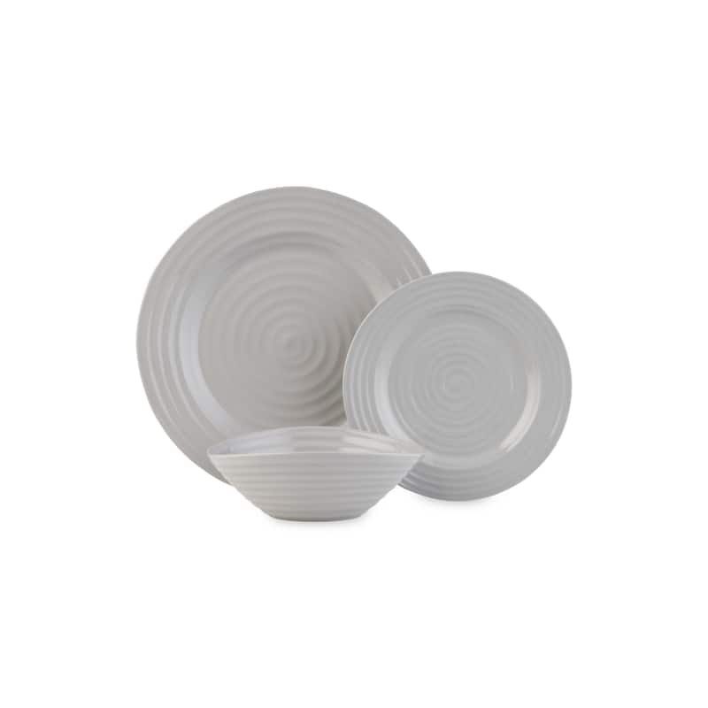 Portmeirion Sophie Conran Grey 12 Piece Dinnerware Set - 11', 8", 7.5"