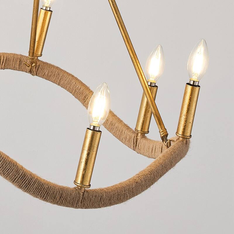 28" 8-Light Golden Modern Candle Chandelier
