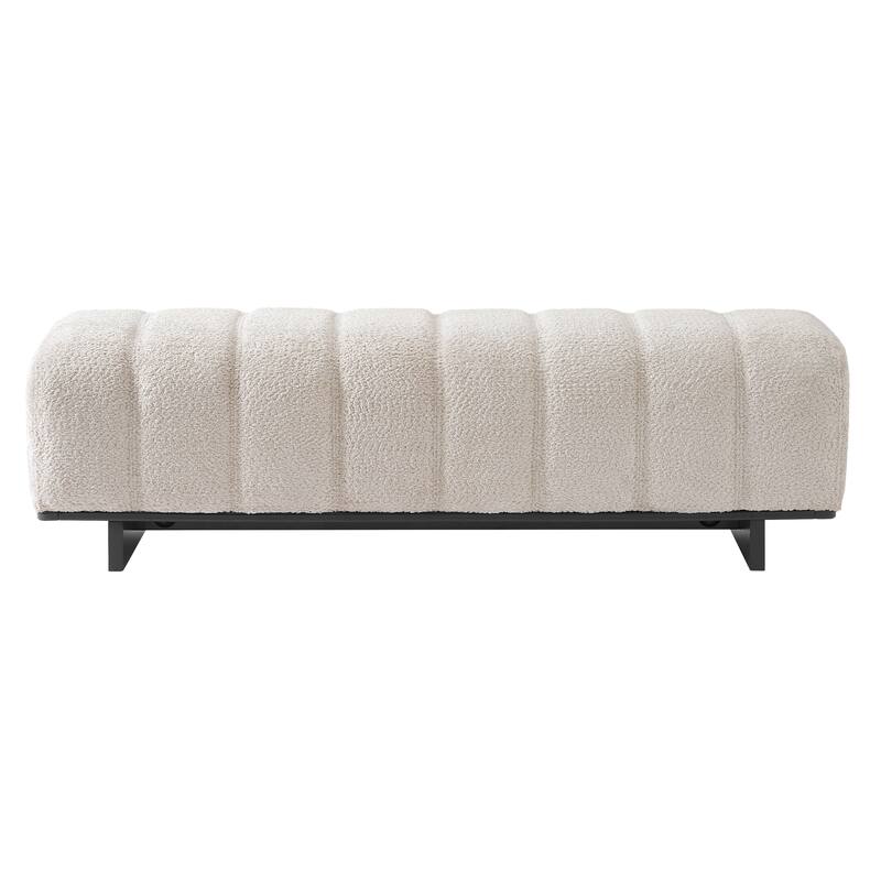 Christopher Knight Home - Modern Upholstered Dining Bench with Faux Fur Tufted Seating