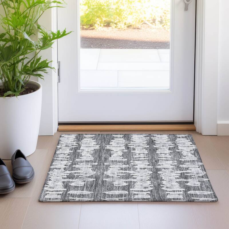 Premium Washable Super Soft Modern Pulse Mayfield Rug - Gray - 1'8" x 2'6"