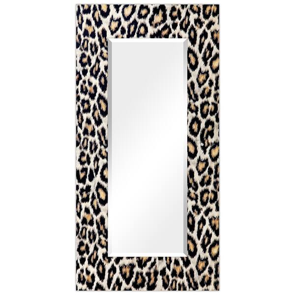 Shop Leopard Rectangular Beveled Wall Mirror On Free Floating Tempered Glass Clear 72 X 36 Overstock 31415063