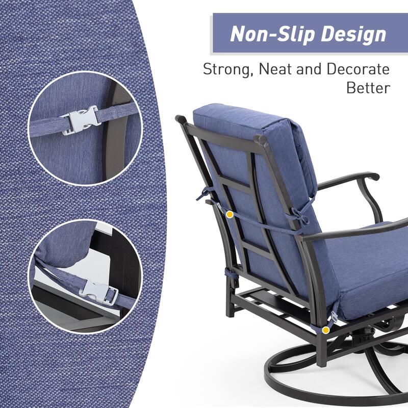 Aoodor Patio High Back Chair Cushions Set of 4, 46x21x4 Inches(Only Cushions)