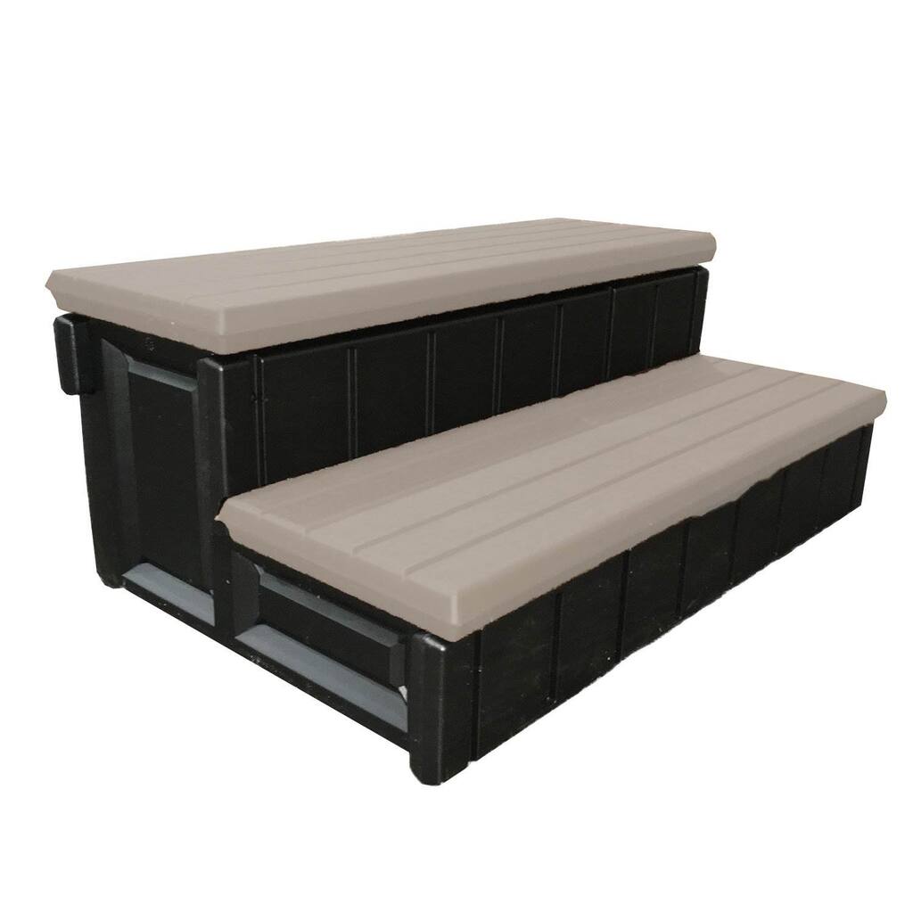 Confer Plastics Leisure Accents Deluxe Spa Step, 36" W Hot Tub Stairs,Portobello - 36 x 24 x 14 inches