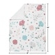 preview thumbnail 4 of 3, Pop Floral Rose Flowers Girl Baby Receiving Security Swaddle Blanket - Blush Pink Teal Turquoise Aqua Blue Grey Boho Shabby Chic