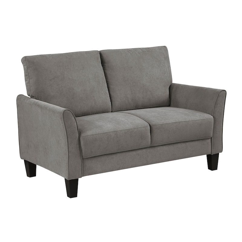 Felix 56" Textured Living Room Loveseat - Wood Finish Exposed Feet - Brownish Gray (Textured)