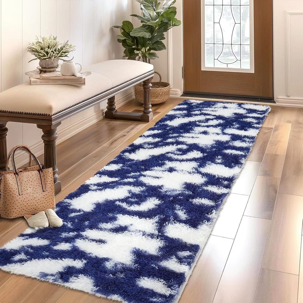 Modern Abstract Area Rug for Hallways Living Room Patio Decor Blue - 2' x 3'