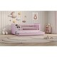 preview thumbnail 4 of 13, Low Profile Twin Size Kids Platform Bed with Guardrail, Multifunctional Wood Bed Frame with Trundle Bed