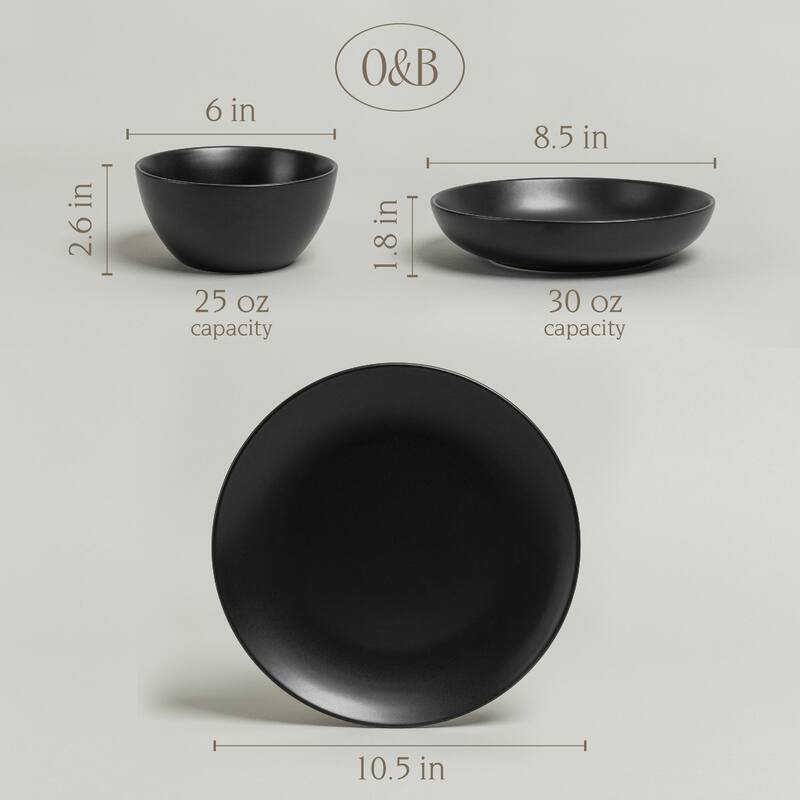 over&back Coupe Semi-Matte Stoneware Dinnerware Set