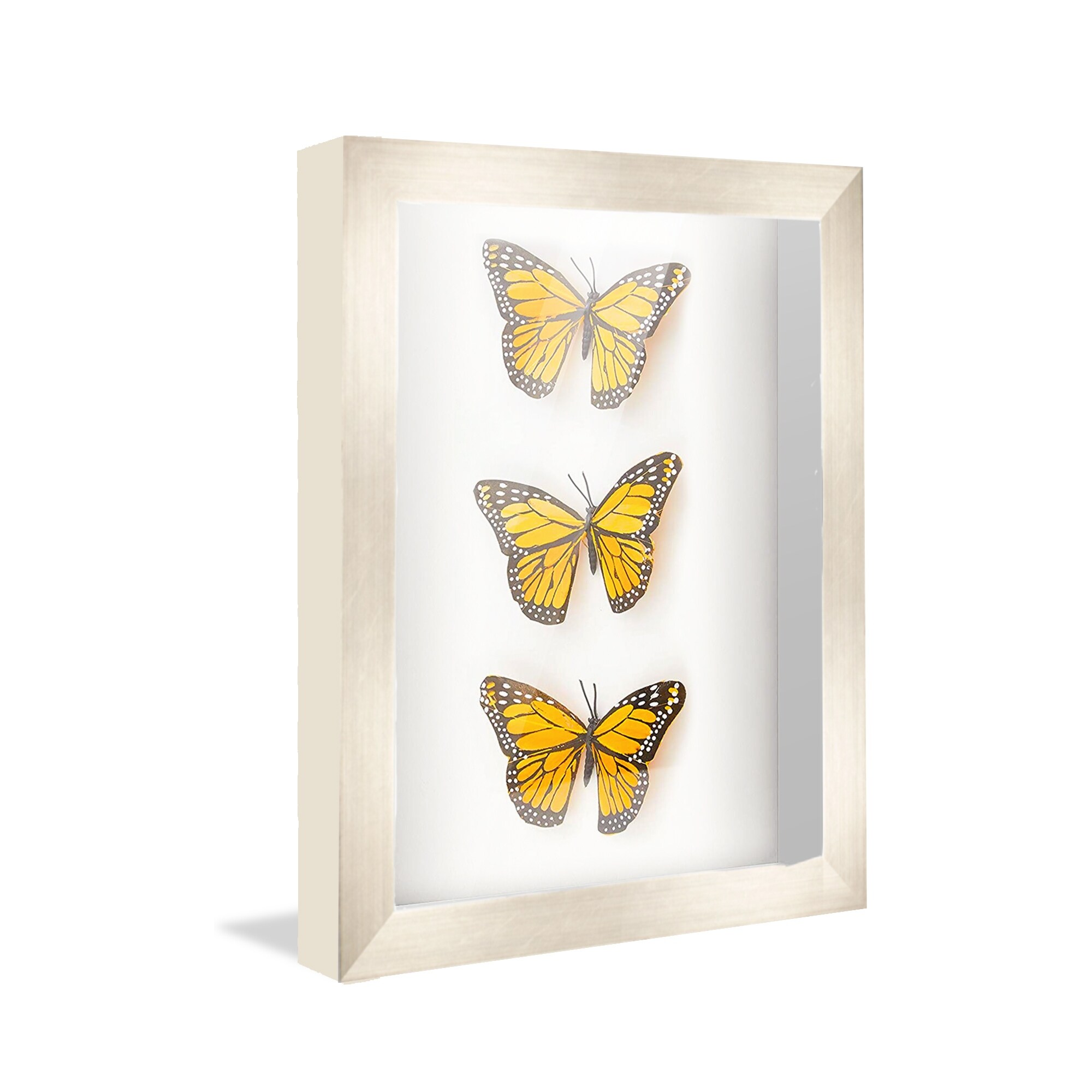 8x8 Shadow Box Frame Light Real Wood with a Silver Acid-Free Backing | 3/4  of Usuable Depth | UV