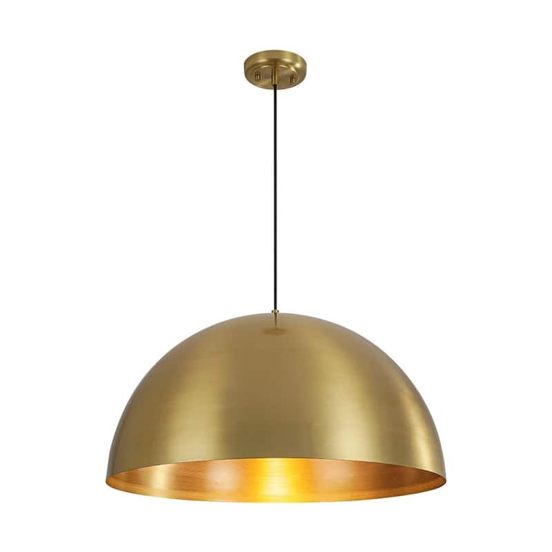 Mid-century 1-Light Metal Dome Single Pendant