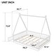 preview thumbnail 29 of 49, Tent-shaped Floor Bed with Fence & Door,Wooden Montessori Bed for Kids