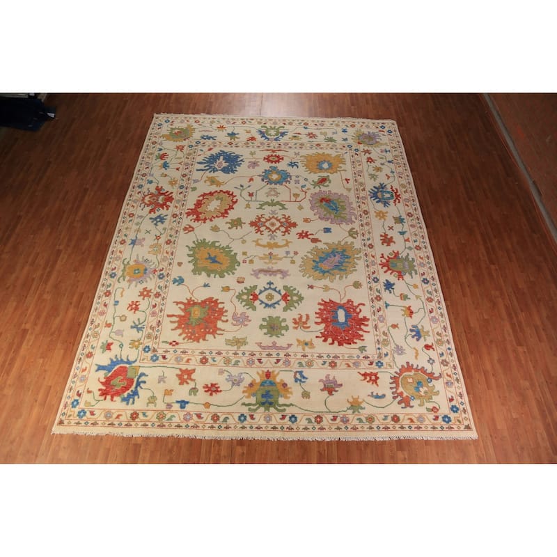 All-Over Floral Oushak Oriental Large Area Rug Handmade Wool Carpet - 11'10" x 14'9"
