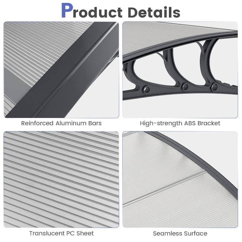Costway 80'' x 40'' Patio Awning Canopy Outdoor Window Door Overhang - See Details