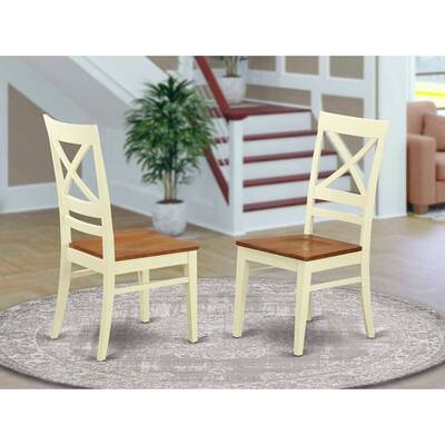 Dining Chair X Back Kitchen Chair Buttermilk Cherry Finish Modern Accent Seating