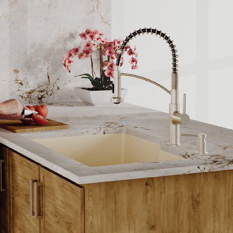 Karran Undermount Large/Small Bowl Quartz Kitchen Sink - 32" x 21.25" x 9" - 32" x 21.25" x 9"