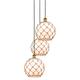Option Brushed Brass / White Glass with Brown Rope