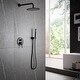 preview thumbnail 11 of 14, Wall Mount Shower Faucet With Hand Shower Complete Shower System Set Modern 10 Inch Shower Head Set With Rough-in-Valve Matte Black