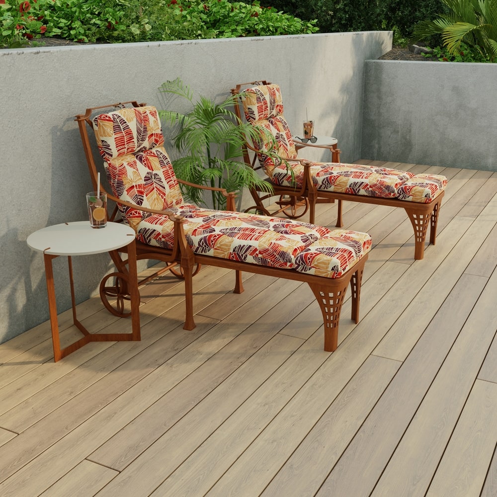 72" x 22" Outdoor Chaise Lounge Cushion with Ties and Loop - 72'' L x 22'' W x 3.5'' H