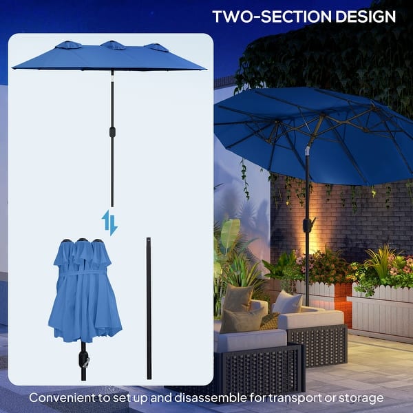 3 sided patio umbrella Kingdura 9ft 3-Tier Umbrella, Outdoor Table with Easy Crank & Tilt, 8 Reinforced Ribs, UV Protection for Deck, Pool, Market, Backyard (Beige) : Patio, Lawn & Garden its as functional as it is beautiful Ainfox 15ft Large Patio Umbrella,