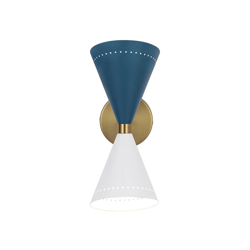 Modern Stylish 2-Light Colorblock Hourglass Bathroom Wall Lamp