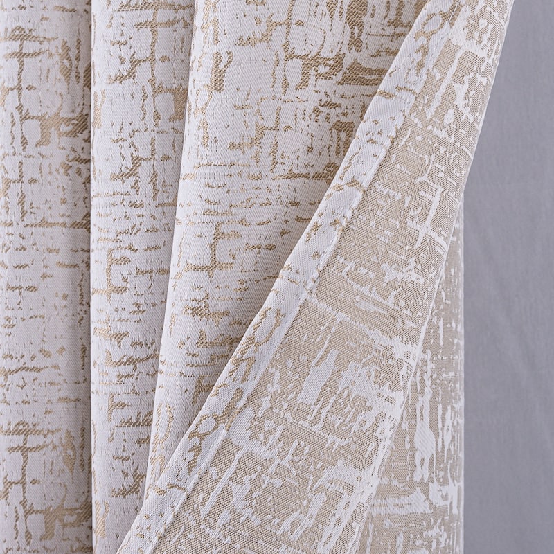 Luca Woven Jacquard Window Curtain Panel Set 84"
