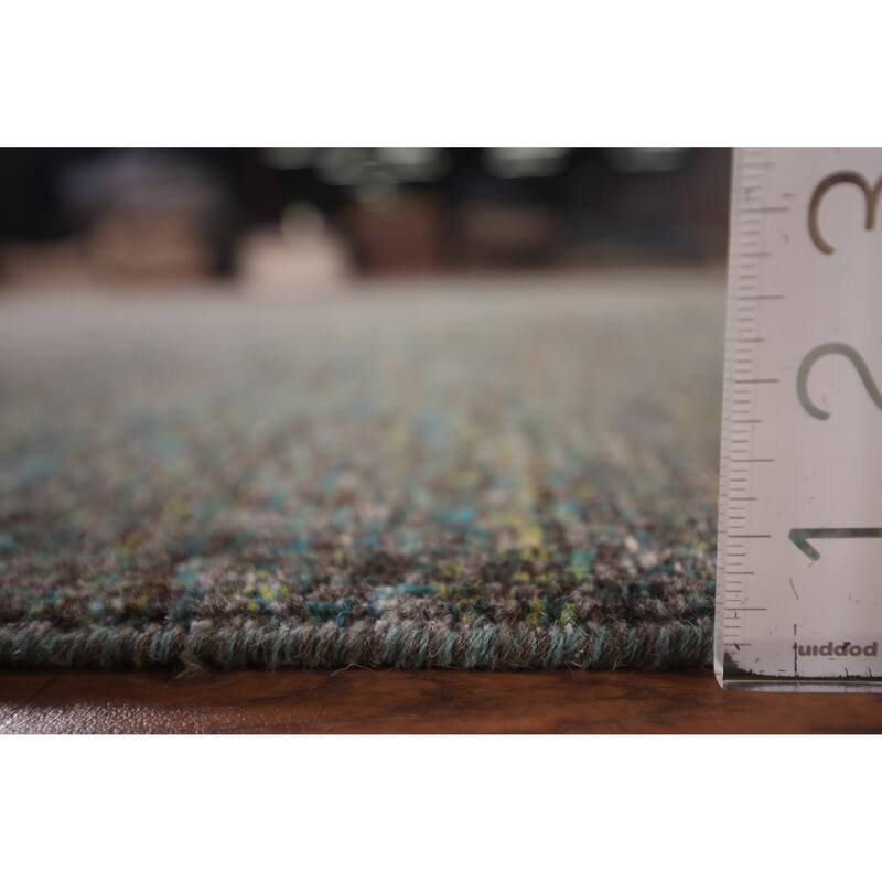 Contemporary Gabbeh Indian Area Rug Hand-Knotted Wool Carpet - 9'0" X 12'2"