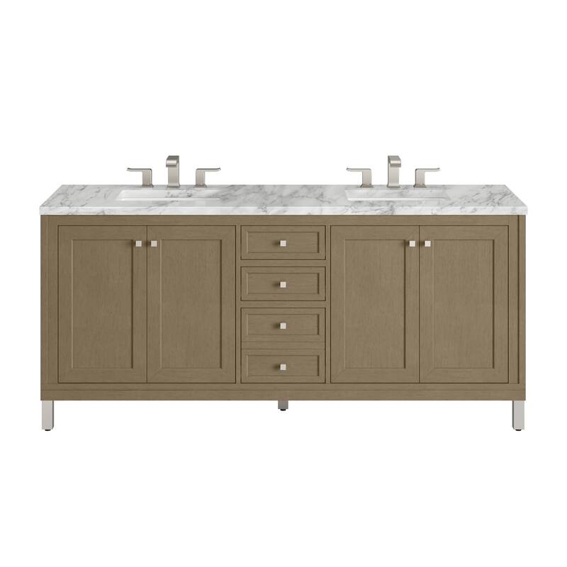 Chicago 72" Double Vanity, Walnut Whisper