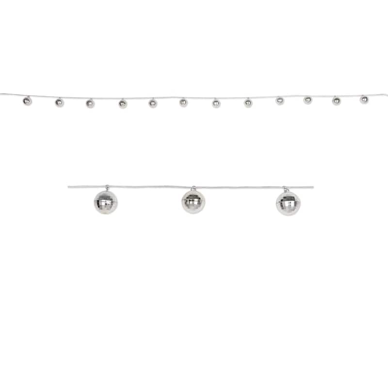Club Pack of 12 Decorative Metallic Hanging Disco Ball Garl 1.5" x 78"