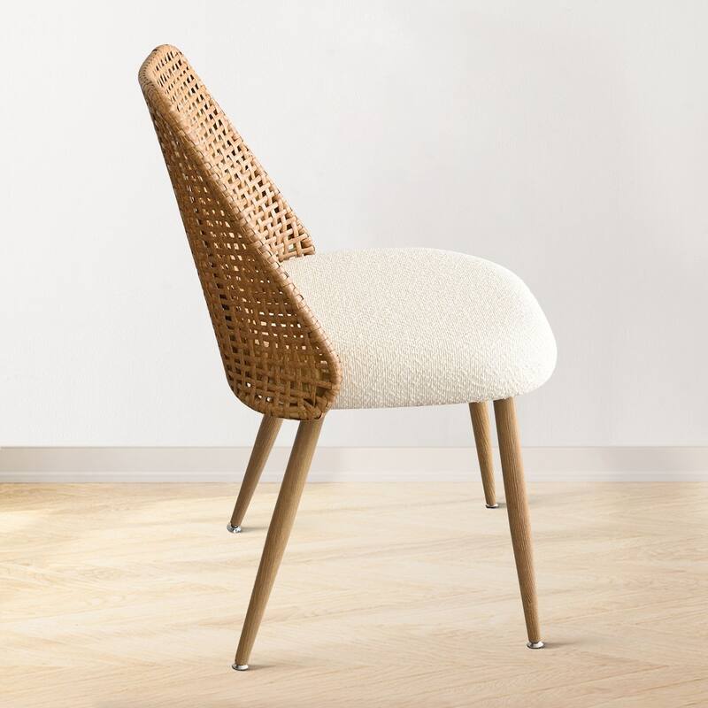 19.5" Seat Height Rattan Back Dining Chair (Set of 6)