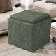 preview thumbnail 1 of 15, HomePop Storage Ottoman with Tray Top Green Clover Fabric
