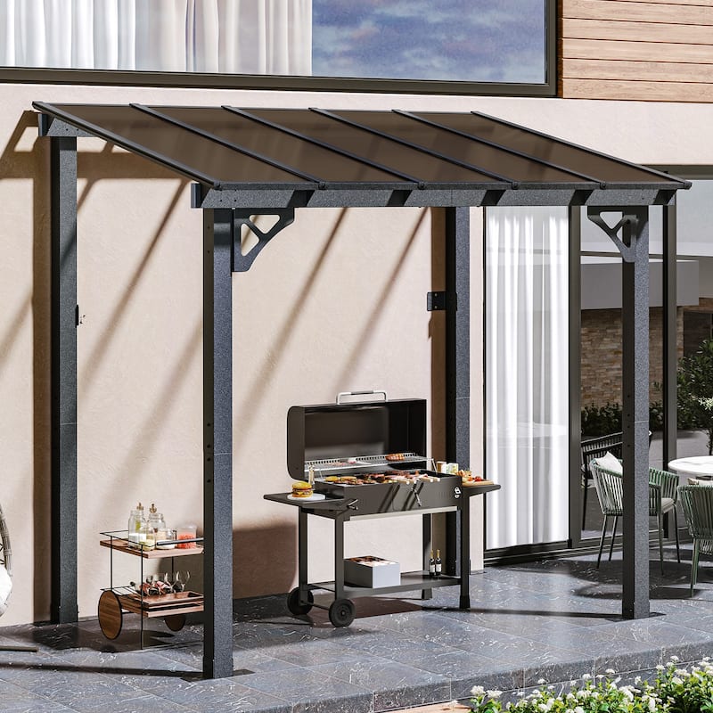 Outdoor Wall Mounted Gazebos, Lean to Gazebo with Sloped Roof