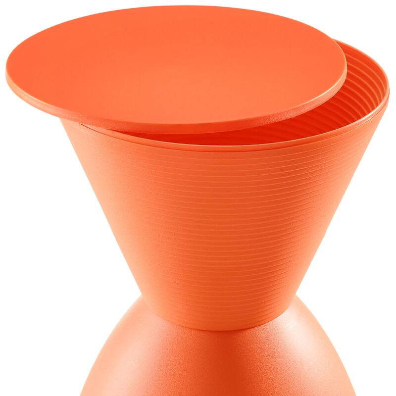 Modway Haste Contemporary/Modern Hourglass Accent Stool in Orange