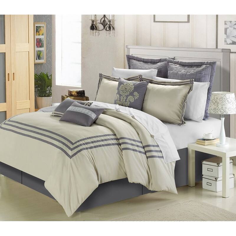 Copper Grove Minesing 8-piece Comforter set - Silver/Beige - Queen