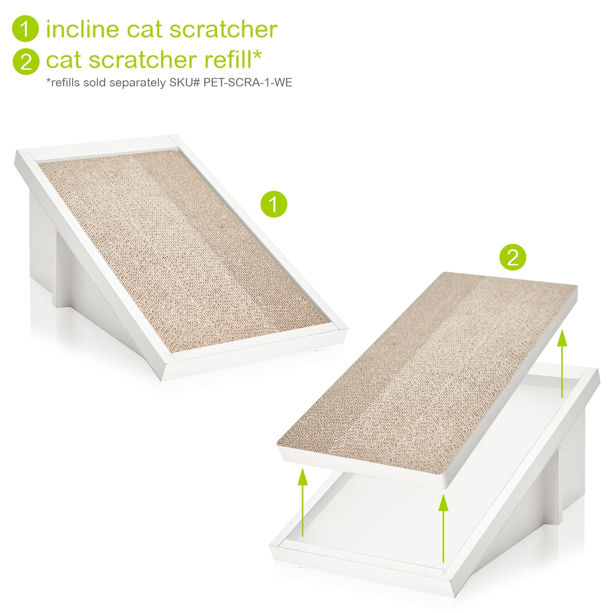 Shop Eco Friendly Cat Scratcher Incline White Tool Free Assembly