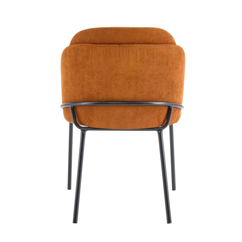 Modern 2 Piece Curved Kitchen Dining Chairs with Cushions, Metal Legs, High Backrest for Dining Room Kitchen Living Room Bedroom