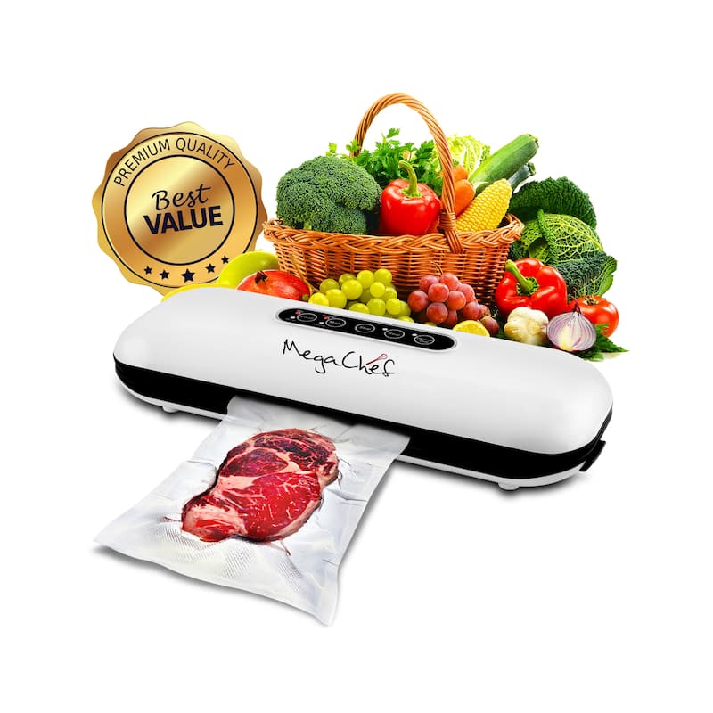 MegaChef Home Dual Mode Vacuum Sealer and Food Preserver with Bags
