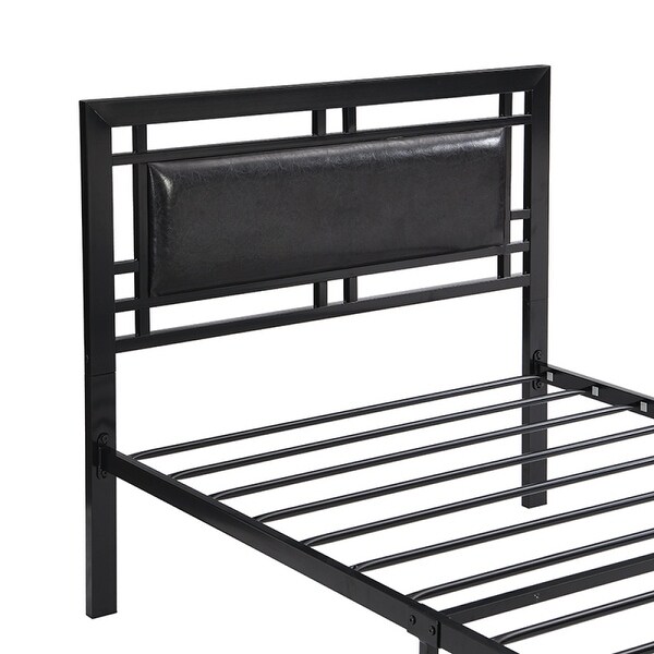 76.77'' Twin Size metal bed Sturdy System Metal Bed Frame
