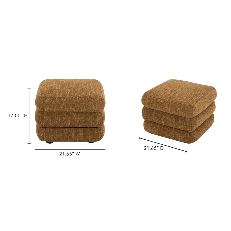 NADAAL STUDIOS Lucien Bench, Kiln-Dried Solid Wood Frame with Amber Glow Upholstery