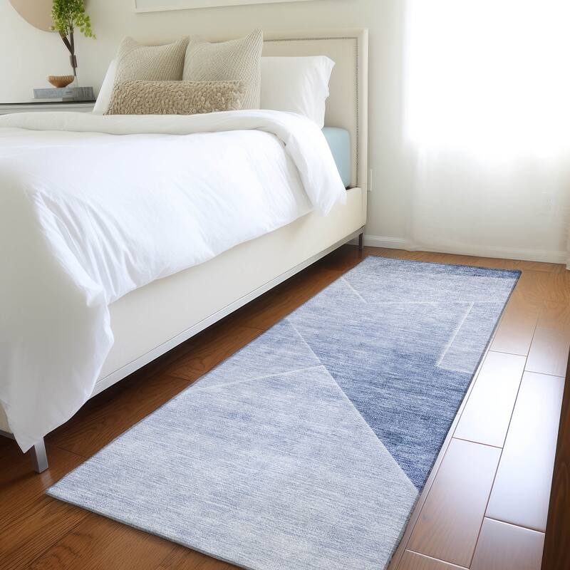 Machine Washable Indoor/ Outdoor Chantille Contemporary Abstract Rug