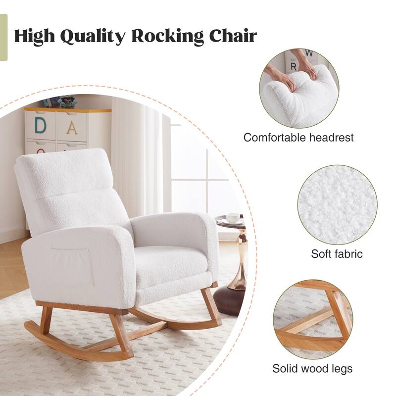 HOMYKA Rocking Chair for Nursery with Footrest