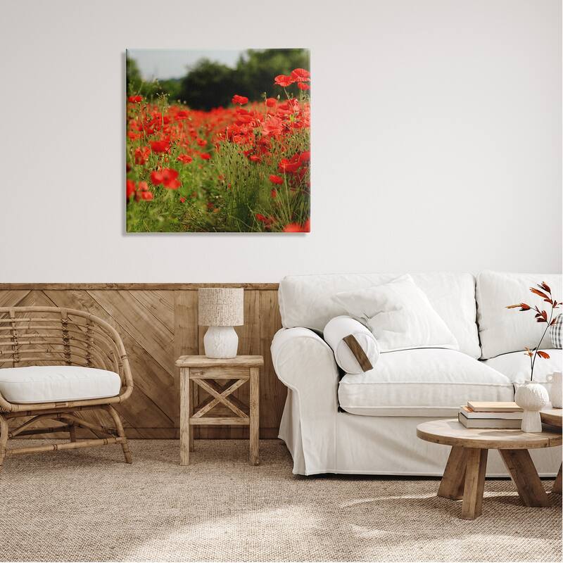 Stupell Brilliant Red Poppy Meadow Scenic Flower Blooms Canvas Wall Art, Design by Dan Meneely