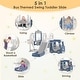 preview thumbnail 2 of 5, 5 in 1 Toddler Slide and Swing Set, Kid Slide for Toddlers Age 1-3, Bus Themed Baby Slide, Playset Playground Blue Gray