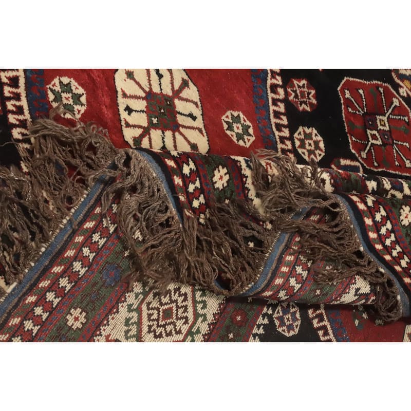 Hand Knotted Oriental 100% Wool Carpet Traditional Geometric Red Shiraz Area Rug - 10' 2'' X 6' 10''