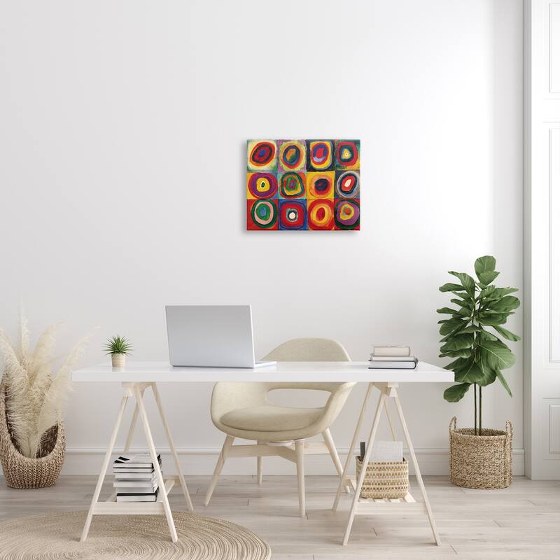 Stupell Modern Circle Shapes Aligned Abstract Swirl Pattern Canvas Wall Art, Design by Wassily Kandinsky