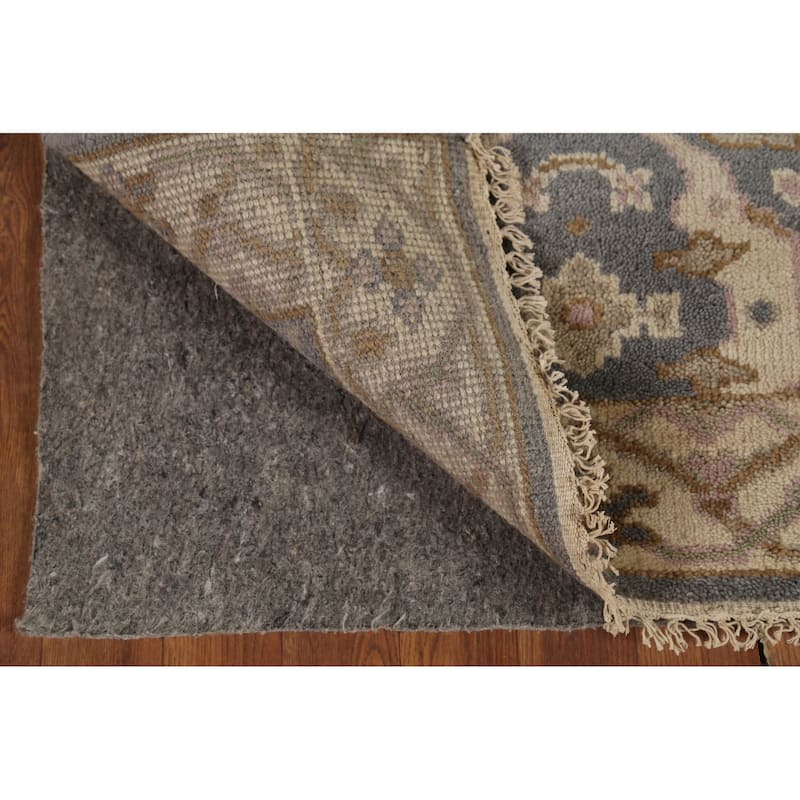 Gray Oushak Oriental Runner Rug Hand-Knotted Wool Carpet - 2'8"x 8'0"