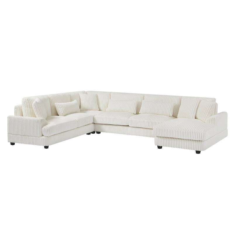 U-shaped Sofa Sectional Sofa Pull-out Sofa Bed with Storage Chaise Lounge and Charging Devices for Living Room