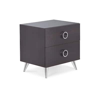 Nightstand with 2 Drawers, Espresso