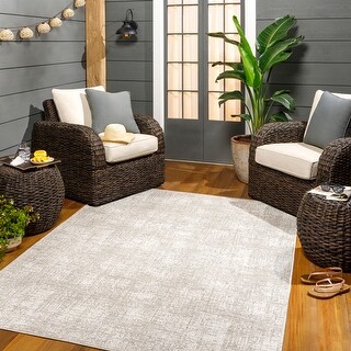 Livabliss Hampton Indoor/ Outdoor Heathered Solid Area Rug - Bed Bath ...